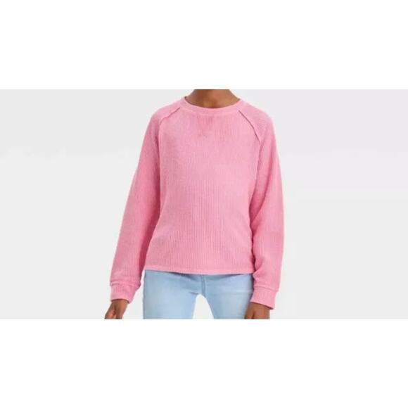 Cat & Jack Girl’s Pink Thermal Long Sleeve Top Size XXL (18) School Layering - Picture 1 of 7